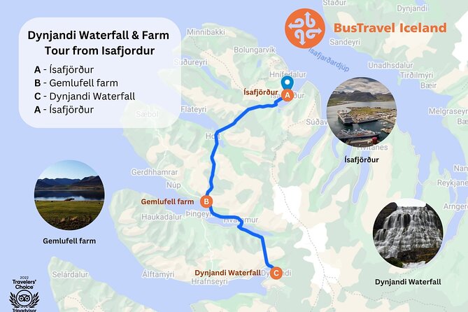Dynjandi Waterfall & Iceland Farm Visit Tour - Isafjordur to Dynjandi: the scenic coach ride that matters
