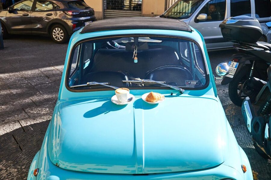 Florence: Vintage Fiat 500 Tour with Wine Tasting at Winery - San Miniato al Monte: your calm viewpoint above Florence