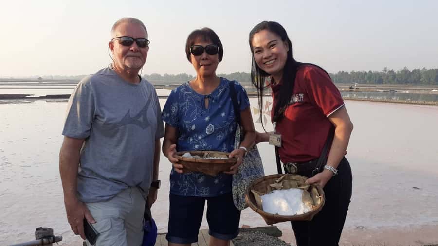 From Bangkok: Floating & Railway Markets Tour & Coconut Farm - Salt field lesson: turning seawater into salt you can recognize