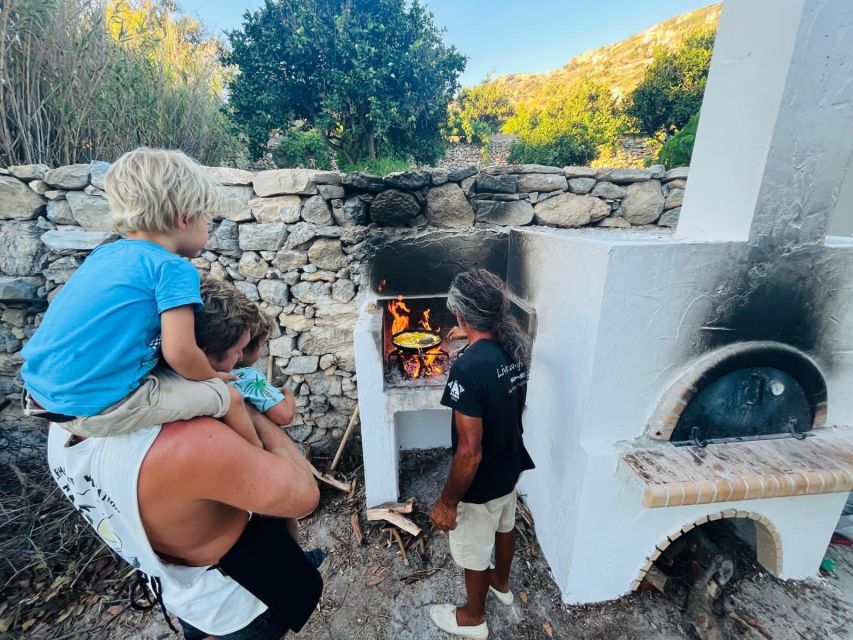 Melanes: Naxos Perivoli Farm & Cooking Class with Wood Fire - Outdoor eating setup: when comfort meets rustic