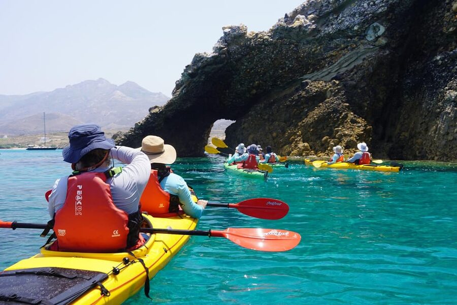 Naxos: Kampos Farm Sea Kayak Tour with Snorkeling & Picnic - Paddling the Coast: 12 km, Caves, Arches, and Channels