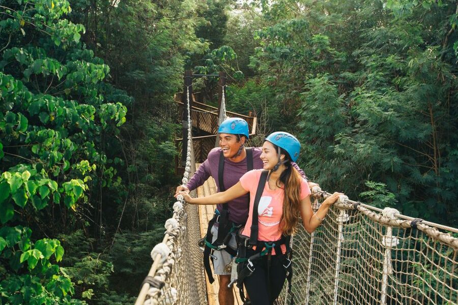 Oahu: North Shore Zip Line Adventure with ATV and Farm Tour - First gear, then the zip line circuit in pairs