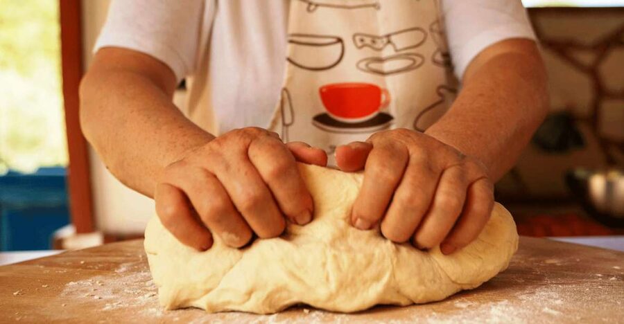 Phyllo Pie Baking Class @ Lefkada Micro Farm - Where the class starts: harvesting seasonal greens and herbs