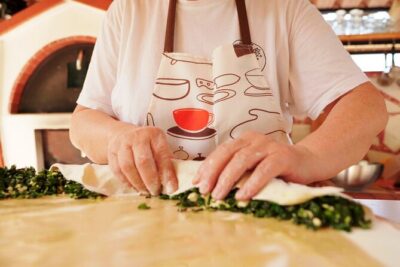 Phyllo Pies Baking Class @ Lefkada Micro Farm - Step one: morning coffee and fire-warmed dough